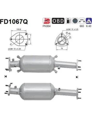 Filtro de partículas diésel AS FD1067Q para HONDA | Recambios Colmenar