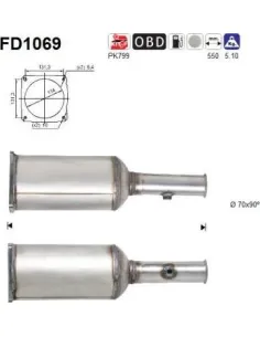 Filtro de partículas diésel AS FD1069 para CITROËN / PEUGEOT