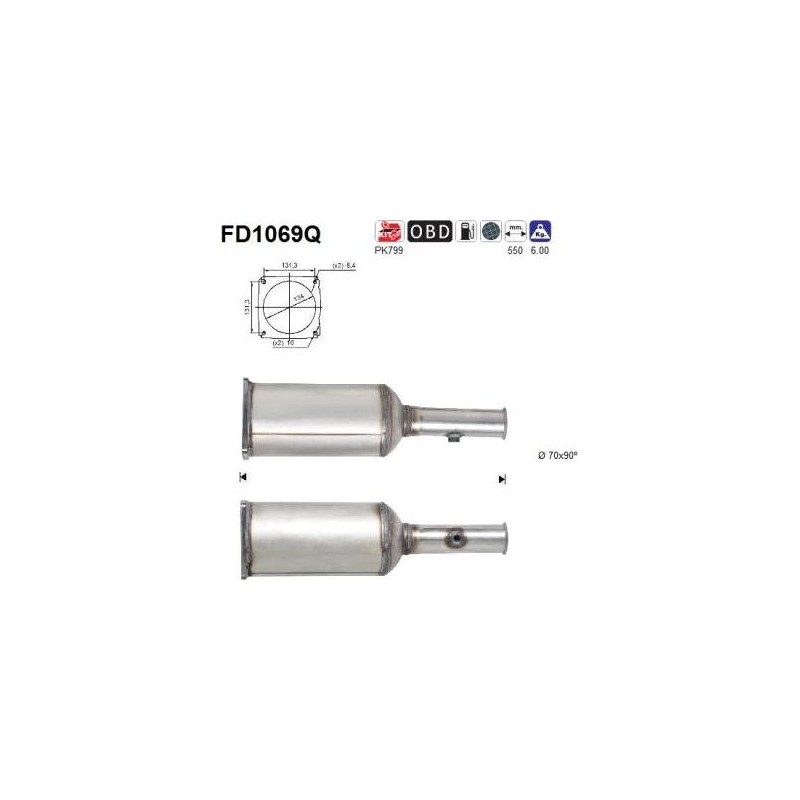 Filtro de partículas diésel AS FD1069Q para CITROËN / PEUGEOT