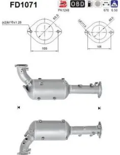 Filtro hollín partí­culas sistema escape