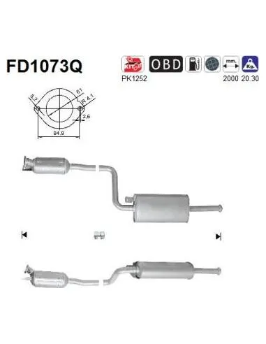Filtro de partículas diésel AS FD1073Q para RENAULT