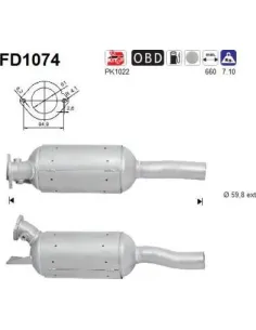 Filtro de partículas diésel AS FD1074 para RENAULT