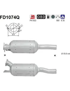 Filtro de partículas diésel AS FD1074Q para RENAULT