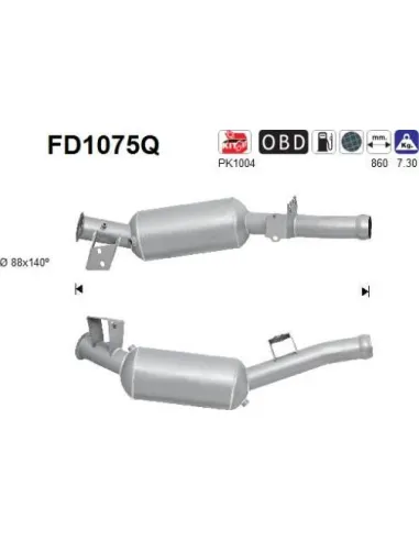 Filtro de partículas diésel AS FD1075Q para MERCEDES