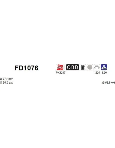 Filtro de partículas diésel AS FD1076 para VOLKSWAGEN