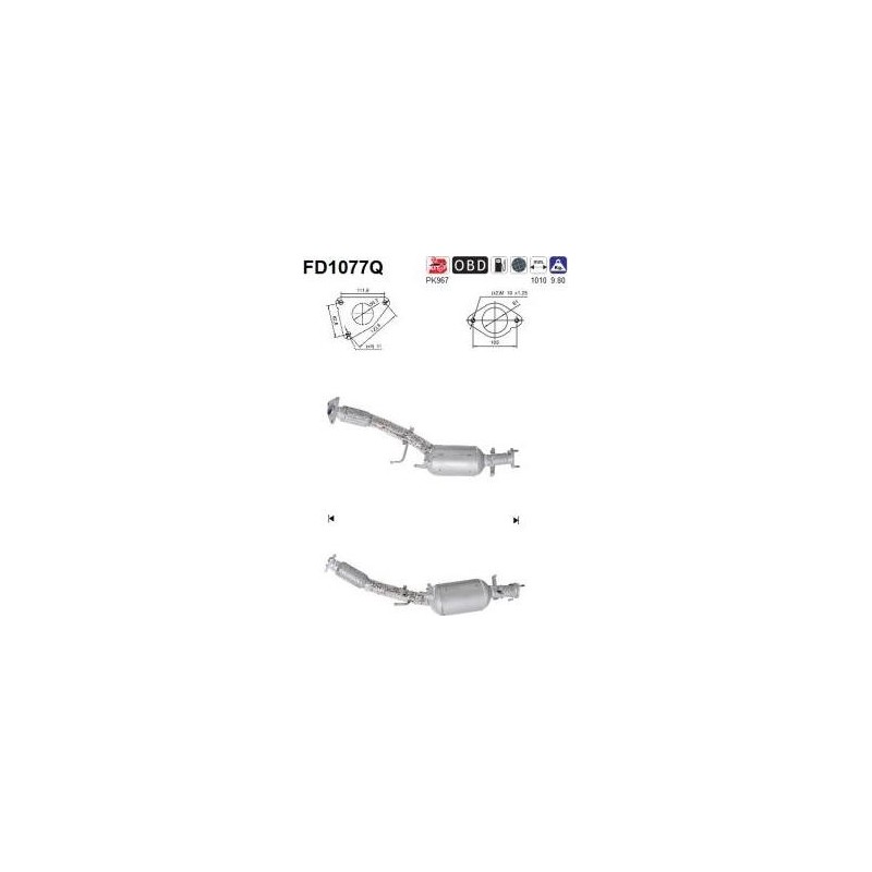 Filtro de partículas diésel AS FD1077Q para NISSAN / RENAULT