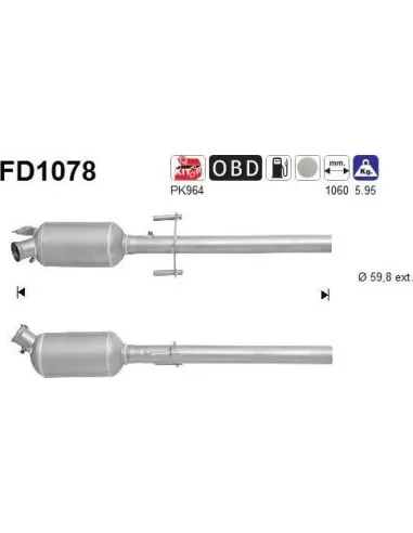 Filtro de partículas diésel AS FD1078 para MERCEDES