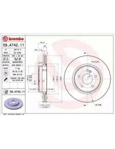 09.A742.11 Disco de freno Brembo