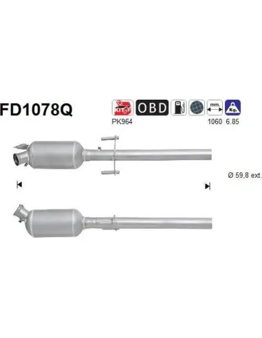 Filtro de partículas diésel AS FD1078Q para MERCEDES