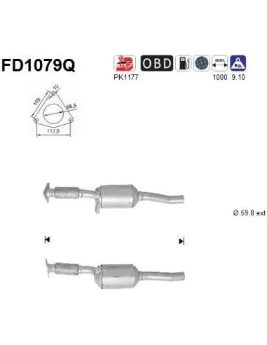 Filtro de partículas diésel AS FD1079Q para RENAULT