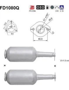 Filtro de partículas diésel AS FD1080Q para OPEL / SUZUKI