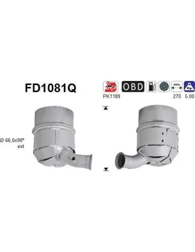 Filtro de partículas diésel AS FD1081Q para CITROËN / FIAT / PEUGEOT