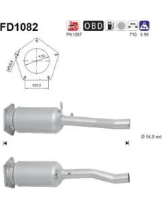 Filtro hollín partí­culas sistema escape