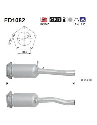 Filtro de partículas diésel AS FD1082 para SEAT / VOLKSWAGEN