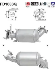 Filtro de partículas diésel AS FD1083Q para HONDA | Recambios Colmenar