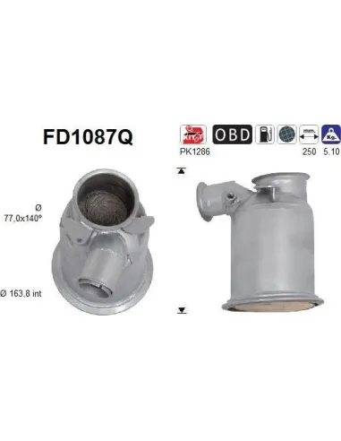 Filtro de partículas diésel AS FD1087Q para AUDI / SEAT / SKODA