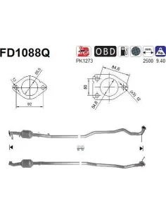 Filtro de partículas diésel AS FD1088Q para MITSUBISHI