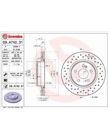 09.A742.31 Disco de freno Brembo