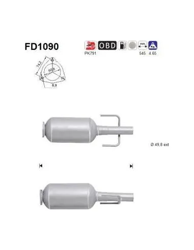 Filtro de partículas diésel AS FD1090 para OPEL | Recambios Colmenar