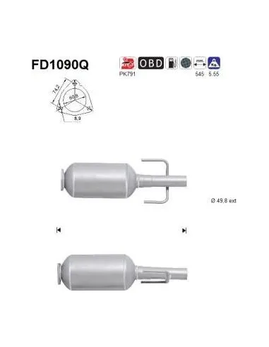Filtro de partículas diésel AS FD1090Q para OPEL | Recambios Colmenar