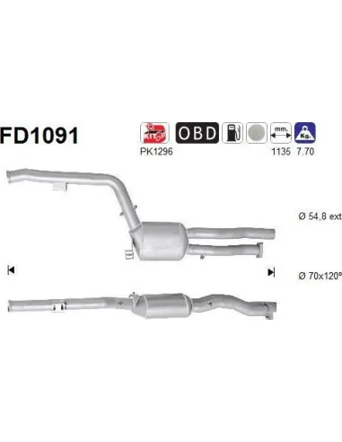 Filtro de partículas diésel AS FD1091 para MERCEDES