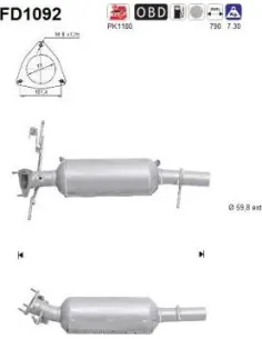Filtro de partículas diésel AS FD1092 para LAND ROVER