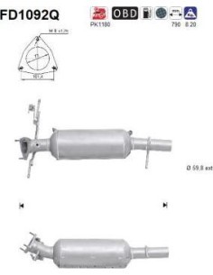 Filtro hollín partí­culas sistema escape