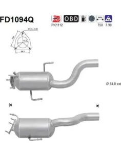 Filtro de partículas diésel AS FD1094Q para AUDI / VOLKSWAGEN