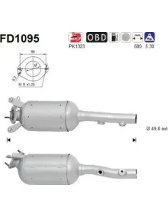 Filtro de partículas diésel AS FD1095 para RENAULT