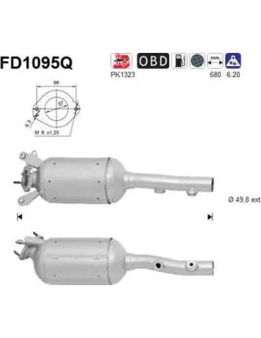 Filtro de partículas diésel AS FD1095Q para RENAULT