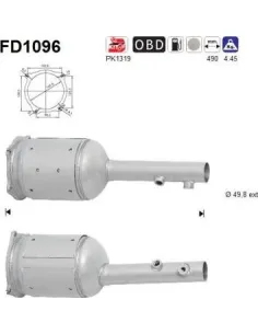 Filtro de partículas diésel AS FD1096 para RENAULT