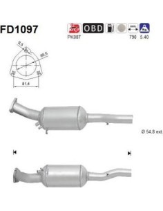 Filtro de partículas diésel AS FD1097 para AUDI | Recambios Colmenar