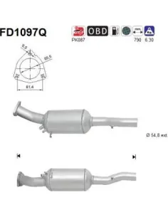 Filtro de partículas diésel AS FD1097Q para AUDI | Recambios Colmenar