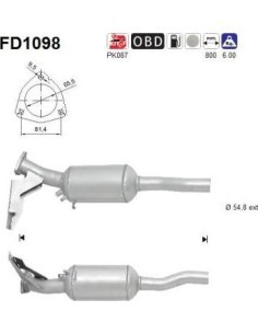 Filtro de partículas diésel AS FD1098 para AUDI | Recambios Colmenar