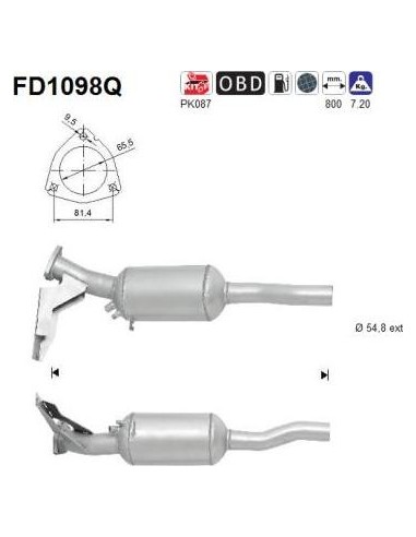 Filtro de partículas diésel AS FD1098Q para AUDI | Recambios Colmenar