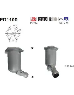 Filtro de partículas diésel AS FD1100 para MERCEDES