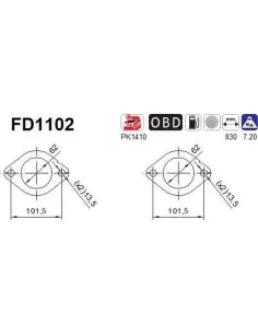 Filtro de partículas diésel AS FD1102 para MITSUBISHI
