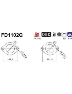 Filtro de partículas diésel AS FD1102Q para MITSUBISHI