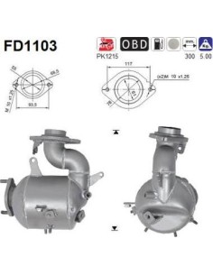 Filtro de partículas diésel AS FD1103 para TOYOTA | Recambios Colmenar