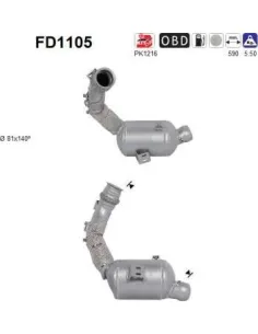 Filtro hollín partí­culas sistema escape