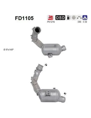 Filtro de partículas diésel AS FD1105 para MERCEDES