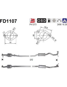 Filtro de partículas diésel AS FD1107 para CITROËN / PEUGEOT