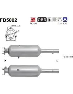 Filtro de partículas diésel AS FD5002 para FIAT | Recambios Colmenar