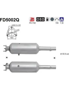 Filtro de partículas diésel AS FD5002Q para FIAT | Recambios Colmenar