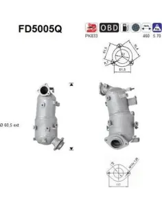 Filtro hollín partí­culas sistema escape