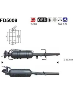 Filtro de partículas diésel AS FD5006 para MAZDA | Recambios Colmenar