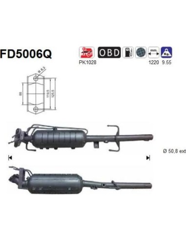 Filtro de partículas diésel AS FD5006Q para MAZDA | Recambios Colmenar