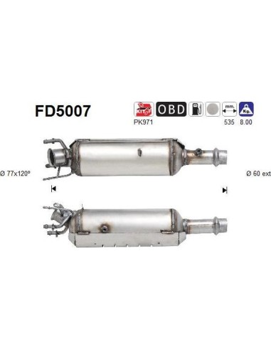 Filtro de partículas diésel AS FD5007 para PEUGEOT