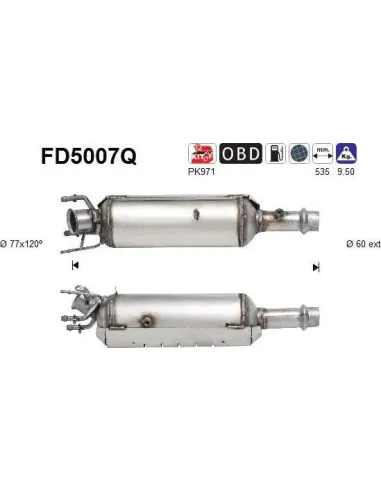 Filtro de partículas diésel AS FD5007Q para PEUGEOT