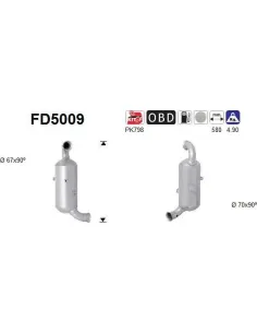 Filtro de partículas diésel AS FD5009 para CITROËN / PEUGEOT